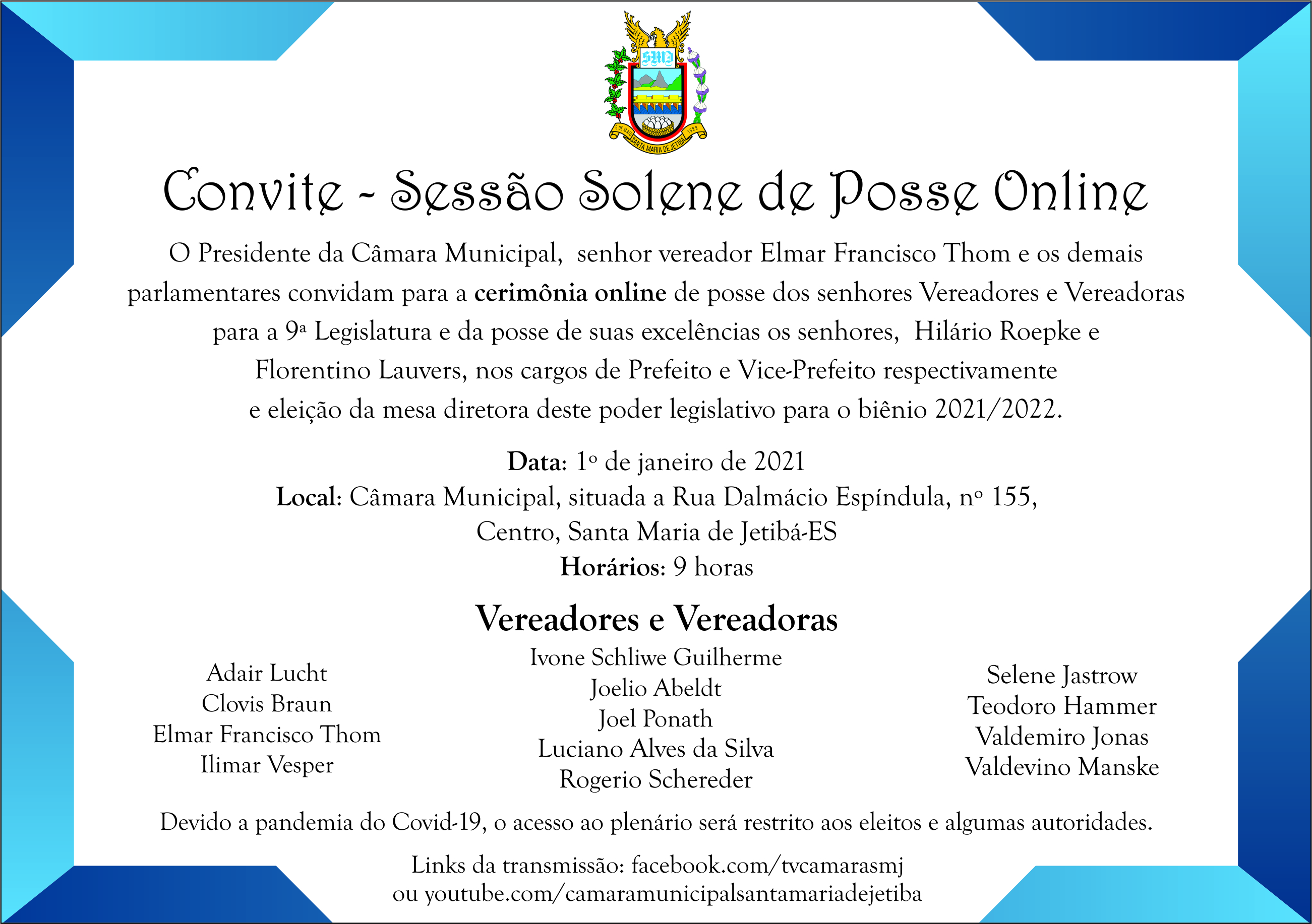 CONVITE 9ª LEGISLATURA