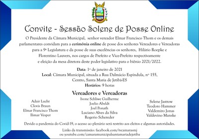 CONVITE 9ª LEGISLATURA